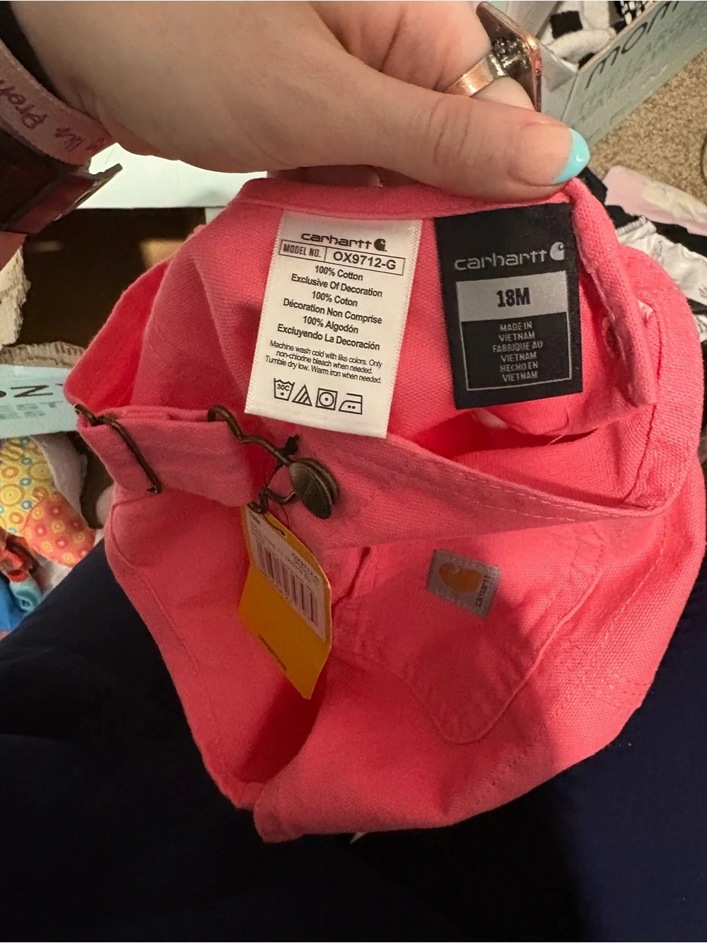 Carhartt Girls' Coral Pink Overalls